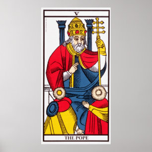 Póster V The Pope, Tarot card