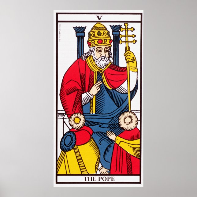 Póster V The Pope, Tarot card (Frente)