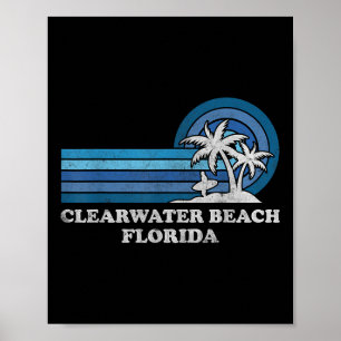 Póster Vac de verano de Clearwater Beach Florida Vintage