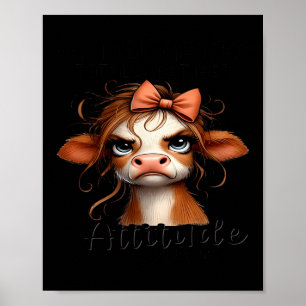 Póster Vaca A Mi Hija Totalmente Consiguió Su Actitud De