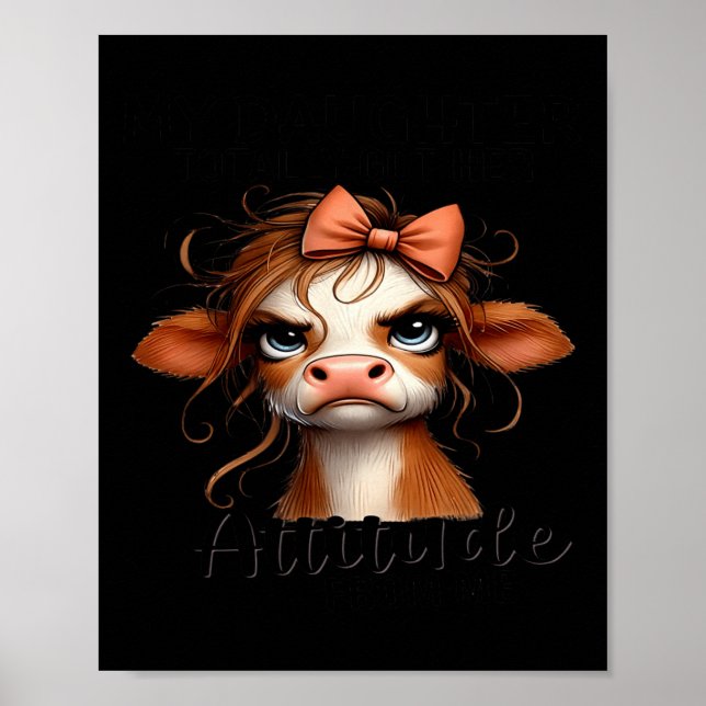 Póster Vaca A Mi Hija Totalmente Consiguió Su Actitud De  (Frente)