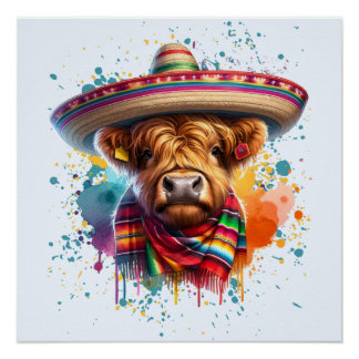 Póster Vaca Cinco de Mayo