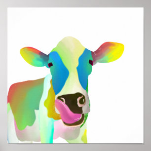 Póster Vaca colorida