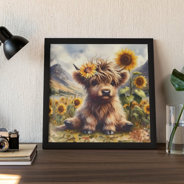 Póster Vaca Cuta De La Región Autónoma Con Sunflower (Subido por el creador)