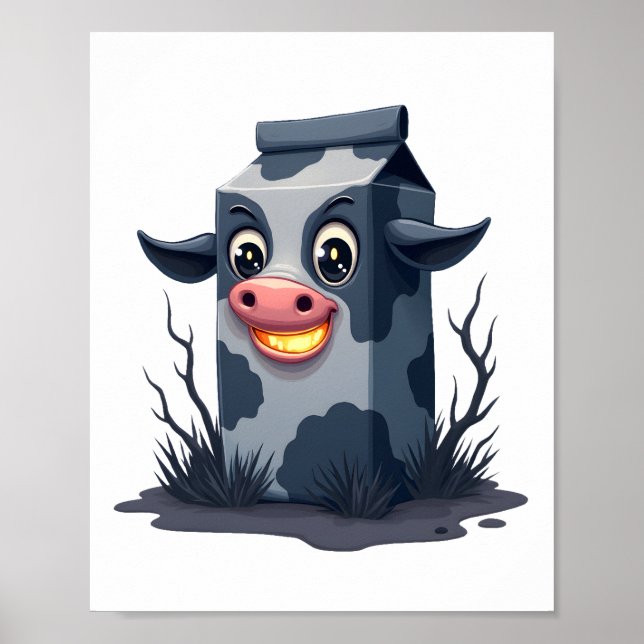Póster Vaca de cartón de leche maldición (Frente)