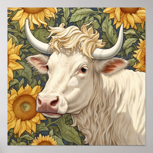 Póster Vaca de girasol
