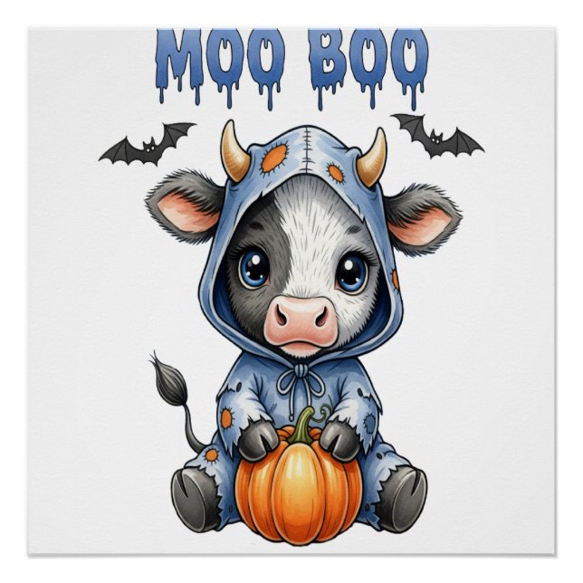 Póster Vaca de Halloween Moo Boo (Anverso)