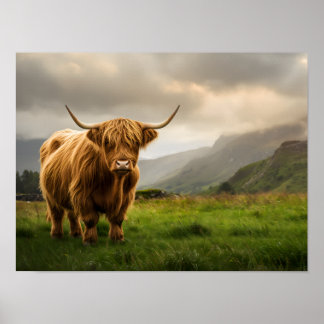 Póster Vaca de las Tierras Altas te Ama