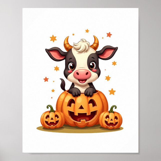 Póster Vaca de parche de calabaza (Frente)