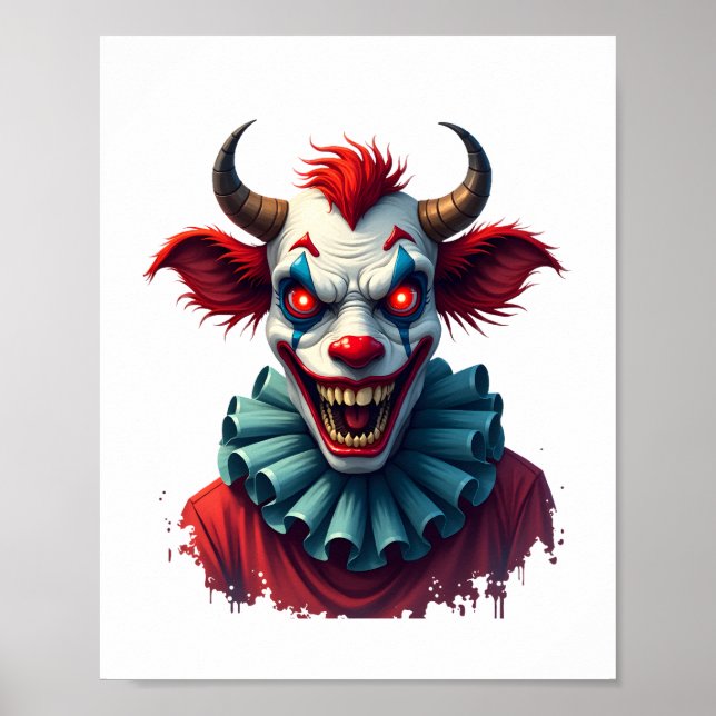 Póster Vaca de Payaso del Terror (Frente)