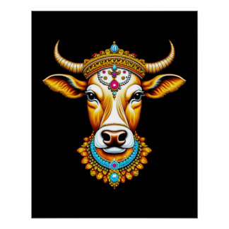 Póster Vaca decorada de Pongal