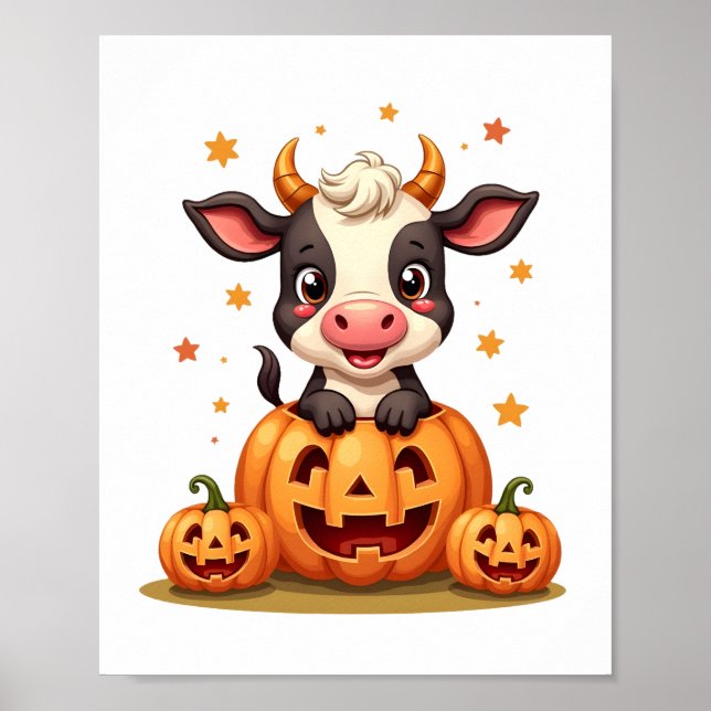 Póster Vaca del Parche de Calabaza (Frente)
