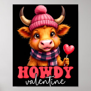 Póster Vaca divertida de San Valentín 2026 para hombres y