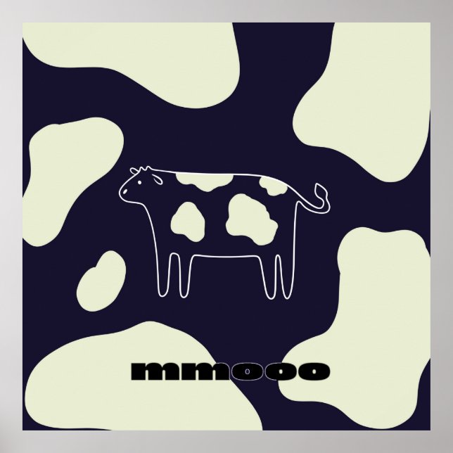 Póster Vaca en blanco y negro (Frente)