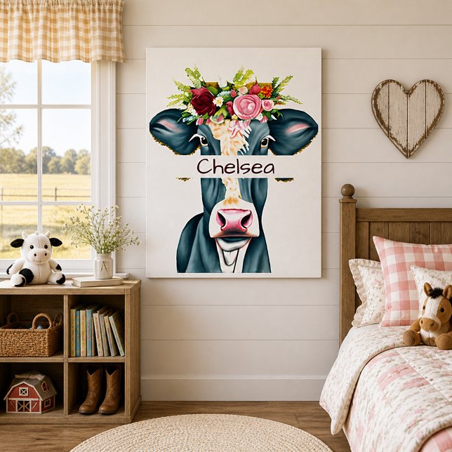 Póster Vaca floral personalizada  (Subido por el creador)