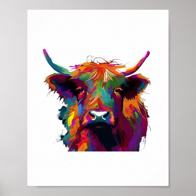 Póster Vaca Friesia Holstein - Vaca Cuta - Regalo Para Va (Frente)