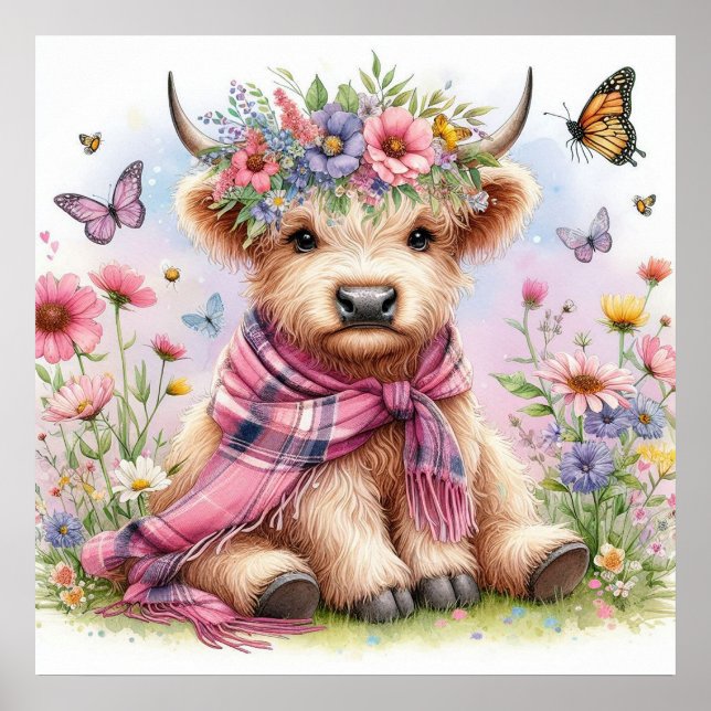 Póster Vaca Highland 4 (Frente)