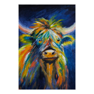 Póster Vaca Highland de Angus