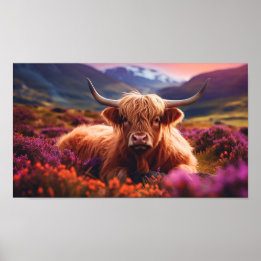 Póster Vaca Highland de Escocia