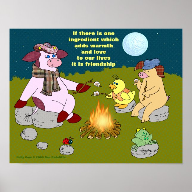 Póster Vaca Holly, "Fuego de amistad" (Frente)