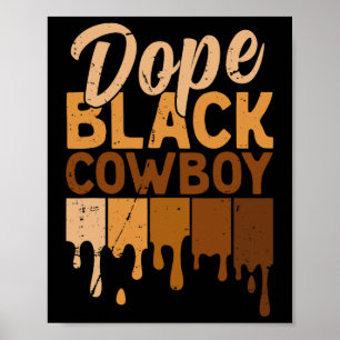 Póster Vaca Negra de Droga Vaquero Melanina Rodeo African