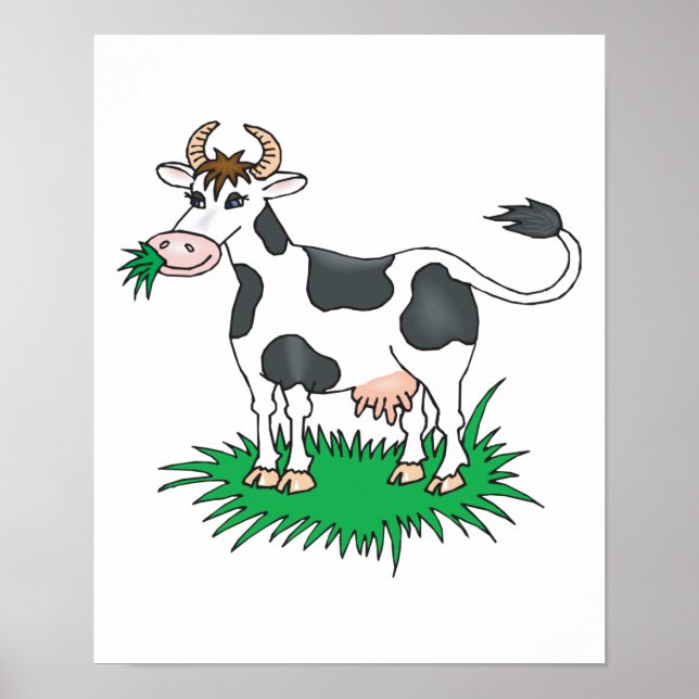 Póster vaca pastora feliz (Frente)