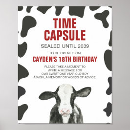 Póster Vaca Sagrada Cápsula del Tiempo del 1er Cumpleaños