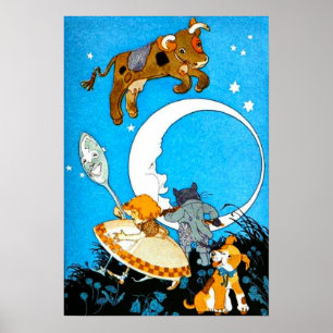 Póster Vaca saltada sobre la luna (en 23 tamaños)