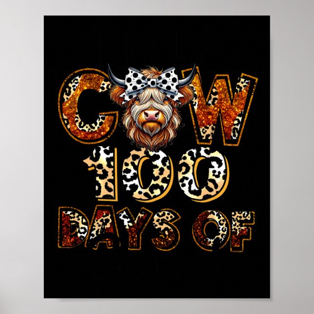 Póster Vaca Santa 100 Días De Escuela 100 Días Chicas Niñ (Frente)