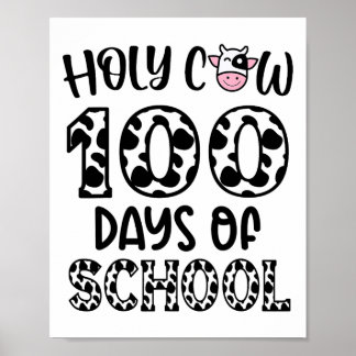 Póster Vaca Santa 100 Días De Maestros Escolares Niños Es