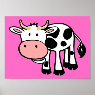 Póster Vaca sonriente con maricas