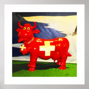 Póster Vaca suiza
