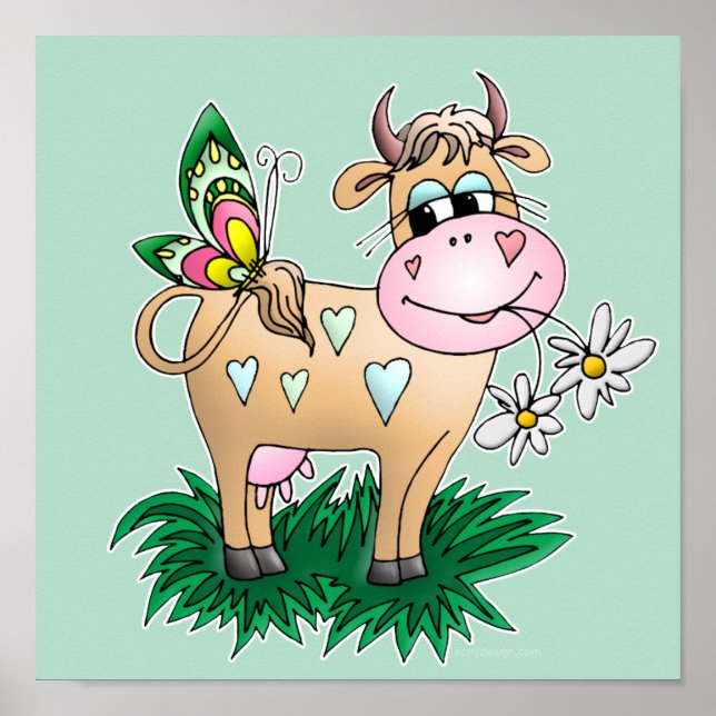 Póster Vaca y mariposa (Frente)