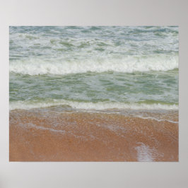 Póster Vacaciones de arena veraniega de olas oceánicas tr
