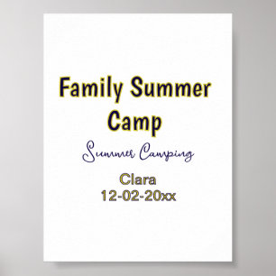 Póster Vacaciones de camping familiar personalizadas agre