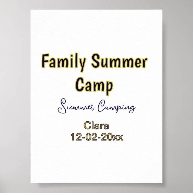Póster Vacaciones de camping familiar personalizadas agre (Frente)