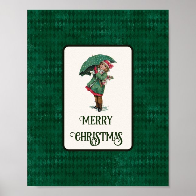 Póster Vacaciones de Chica navideña de época corta (Frente)