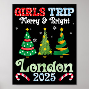 Póster Vacaciones de chicas alegres y brillantes en Navid