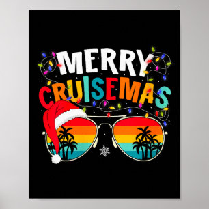 Póster Vacaciones de crucero de Navidades alegres para mu