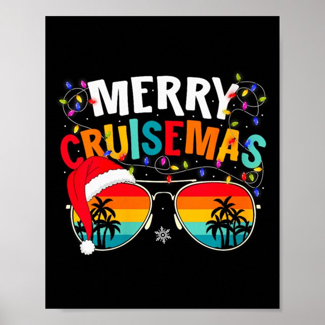Póster Vacaciones de crucero de Navidades alegres para mu (Frente)