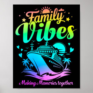 Póster vacaciones de crucero de reunión familiar creando 