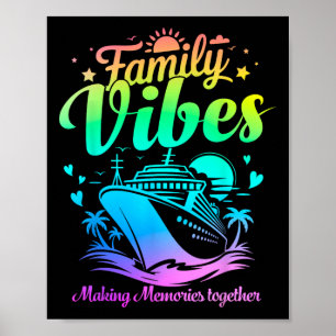 Póster Vacaciones de crucero de reunión familiar haciendo