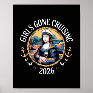 Póster Vacaciones de crucero Mona Lisa Chicas de crucero