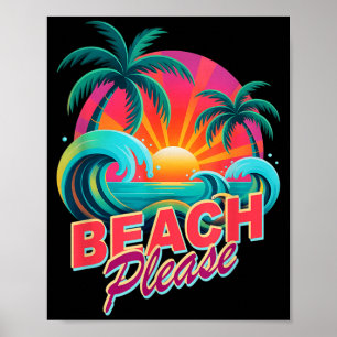 Póster vacaciones de crucero por la playa vintage fuera d