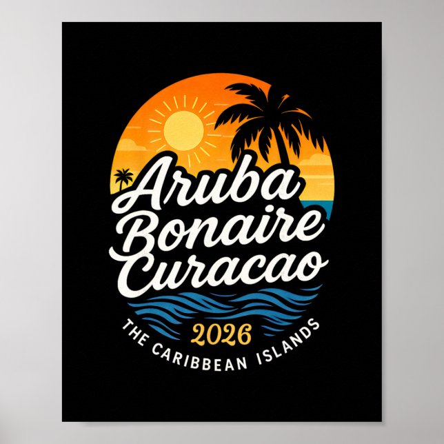 Póster Vacaciones de crucero por las islas ABC Aruba Bona (Frente)