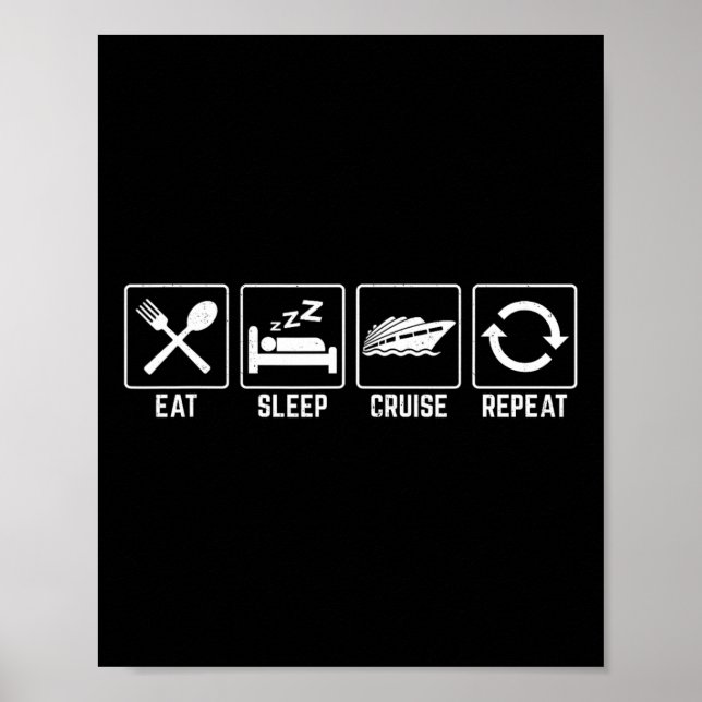 Póster Vacaciones De Cruceros Familiares De Repetición Pa (Frente)