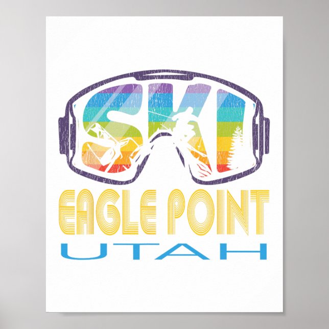 Póster Vacaciones de esquí de Ski Eagle Point Utah (Frente)