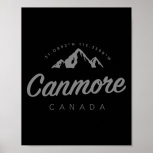 Póster Vacaciones de esquí en la montaña Canmore Canadá