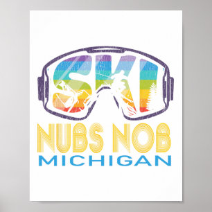 Póster Vacaciones de esquí Nob Michigan