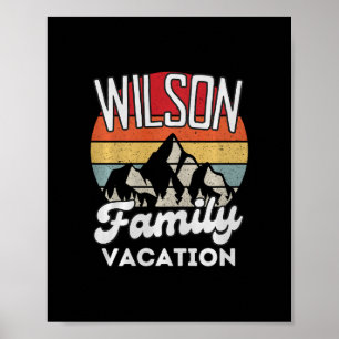 Póster Vacaciones de la familia Wilson Montaña Retro Atar